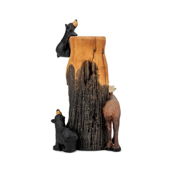 Black bear and Moose Flower Vase by Jeff Fleming Bearfoot bears flowers Rustic - Picture 2 of 5